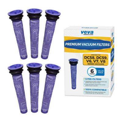 VEVA 6-Pack Premium Vacuum Pre-Filters Compatible with Dyson V6, V7, V8, DC58, DC59, DC61, DC62