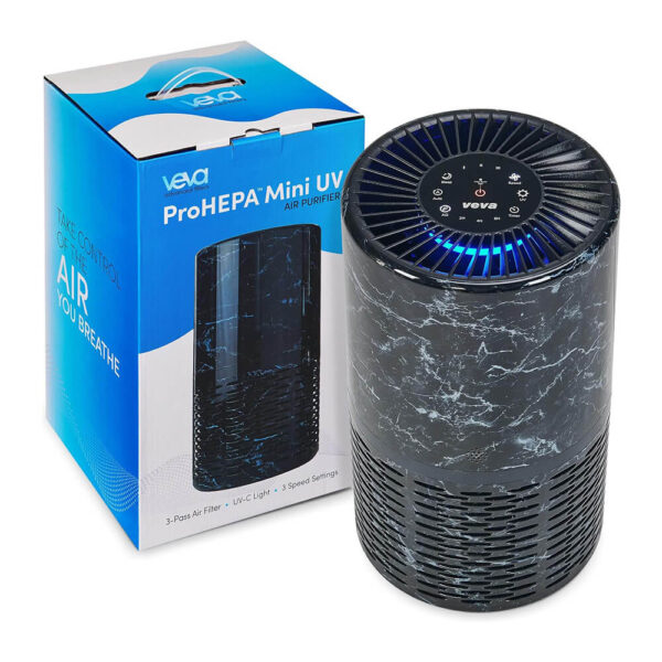 Veva Black Circular Air Purifier with UV-C Light